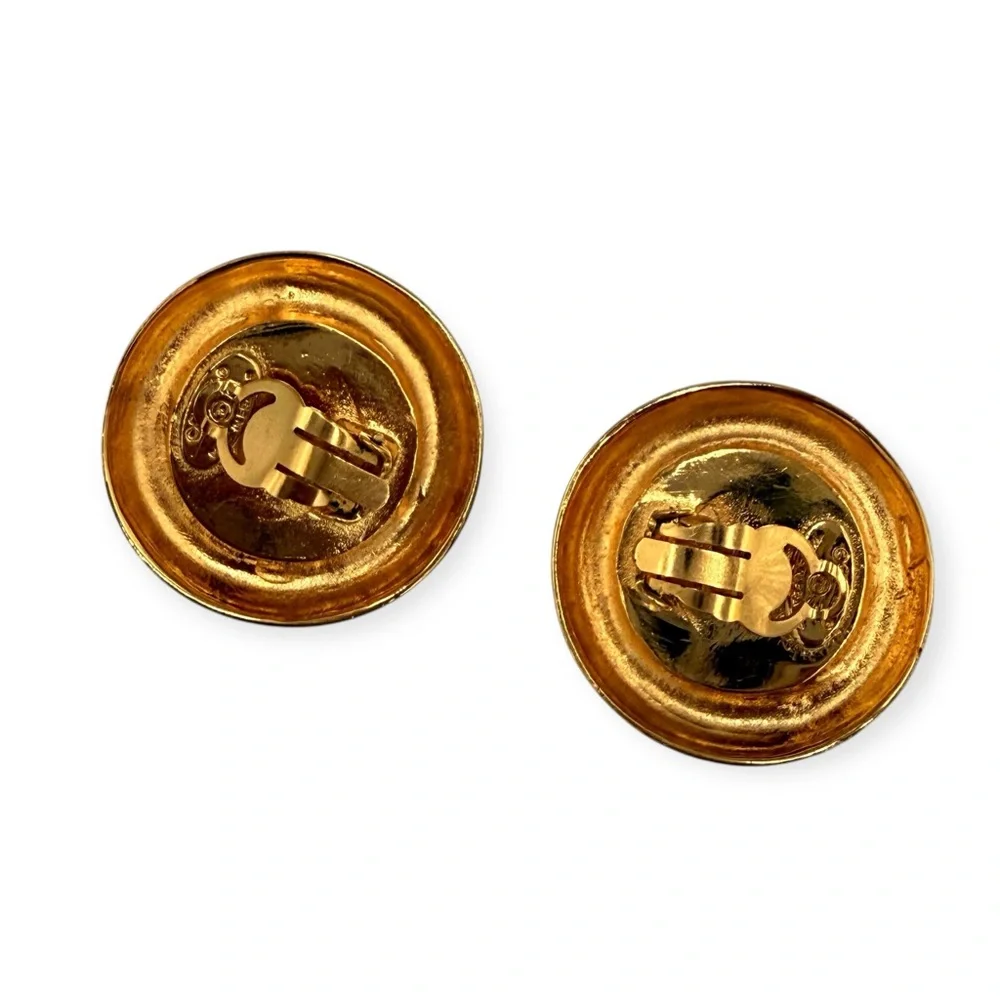 Vintage Chanel Rue Cambon Faux Pearl Clip Earrings